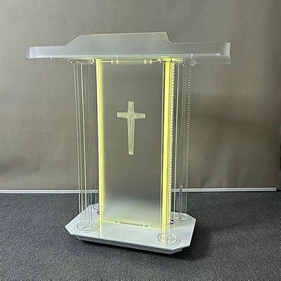 YUZES Church Pulpit with Wheels,Clear Led Acrylic Podium India | Ubuy