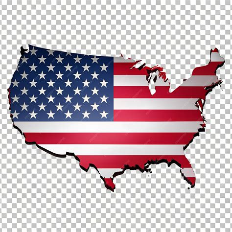 USA map and color USA flag on transparent background | Premium AI ...