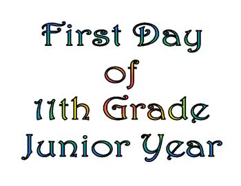 First Day of Eleventh Grade & Last Day of 11th Grade Printable for Photo