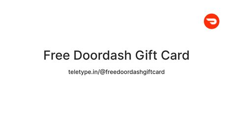 Free Doordash Gift Card — Teletype