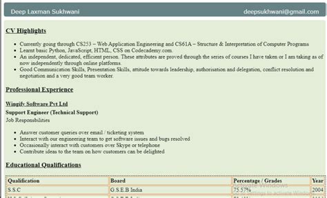 Image result for Simple Resume Project with HTML and CSS