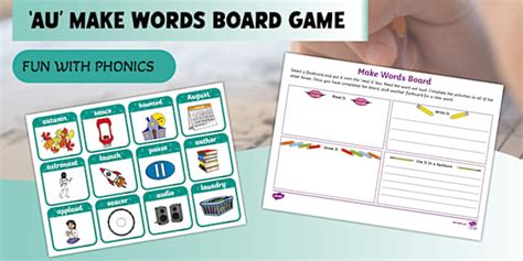 'au' Make Words Board Game