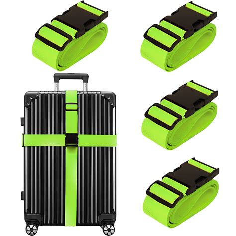 Luggage Straps for Suitcases TSA Approved Travel Belt 4 Pack by Chelmon ...