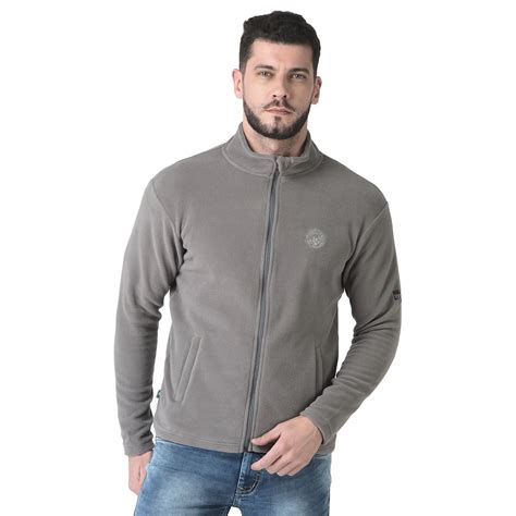 Grey Fleece Jacket for Men | WOODLAND