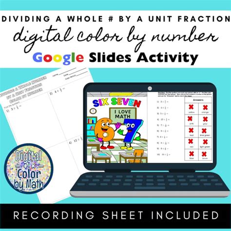 Digital Color by #: Dividing Whole #'s by a Unit Fraction - Six Seven ...
