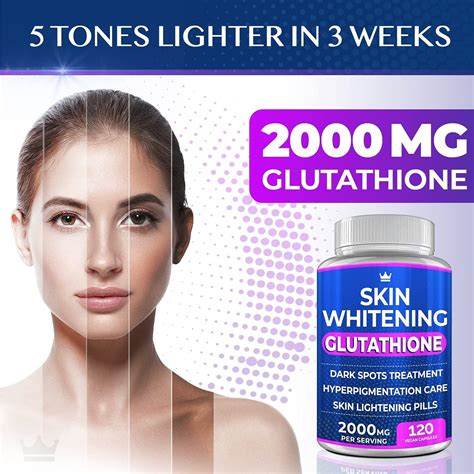 Glutathione Whitening Pills 2000mg - Skin Lightening Supplement for ...