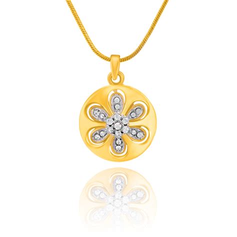 Mahi Valentine Love Gold Plated Enchanted Lotus Pendant with Crystals ...