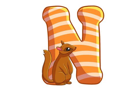 Kids Animals Alphabet "N" Illustrations Graphic by hijaudaun · Creative ...