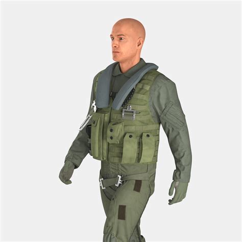 3D US Military Jet Fighter Pilot Pose 3 | 3D Molier International