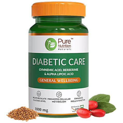 Buy Pure Nutrition Diabetic Care Tablets - Helps Regulate Glucose Level ...