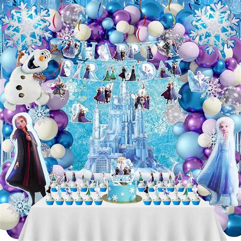 Amazon.com: 173Pcs Frozen Birthday Party Supplies Decor，Frozen Party ...