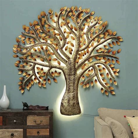 Buy Metal Multicolour Large Tree Wall Art online at Craftkriti.com