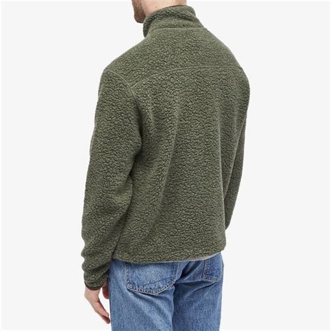 Drake's Boucle Wool Fleece Jacket Olive | END.