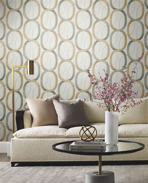 Interlock Dark Taupe Wallpaper by York Wall | Decorilla