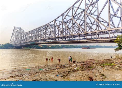 View of Historic Second Howrah Bridge on Hooghly River Kolkata Editorial Image - Image of river ...