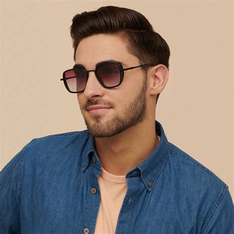 Buy Matte Black Full Rim Rectangle Square Vincent Chase The Metal Edit ...