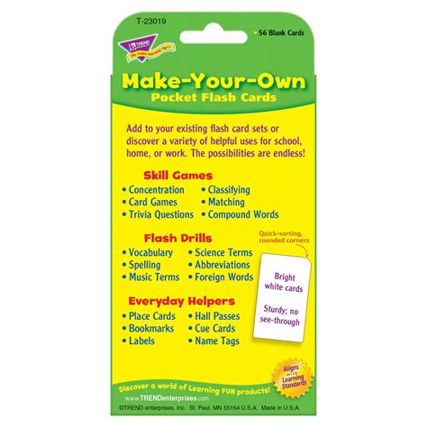 Pocket Flash Cards Make-Your-Own T23019 — TREND enterprises