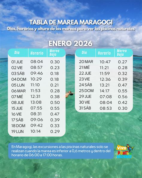 Tabla de Mareas Maragogi 2026 - Vivo Porto de Galinhas | ES