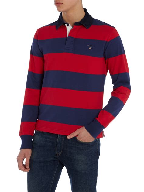 Gant Striped Long-sleeve Rugby Shirt in Blue for Men | Lyst