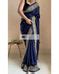 Navy Blue Crepe Silk Zarina Saree – kreationbykj