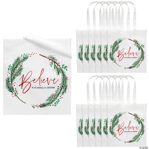 15" x 17" Large Religious Believe Tote Bags