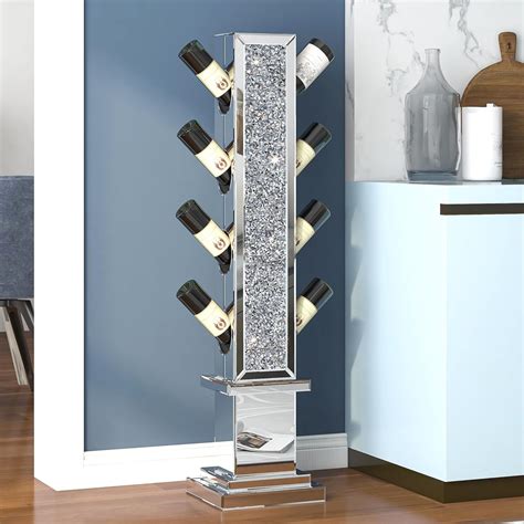 Amazon.com: blingworld Mirrored Wine Rack Freestanding Floor, Corner ...