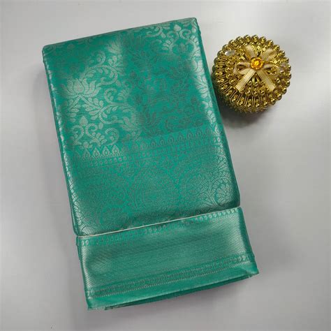 Rama Green Color Kanchipuram Soft Tissue Silk Saree – Alna Apparels