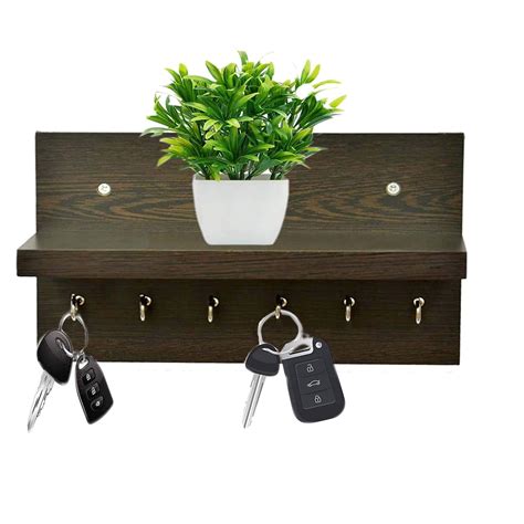 Anikaa Volt Engineered Wood Wall Mounted Key Holder Stand with Shelf ...