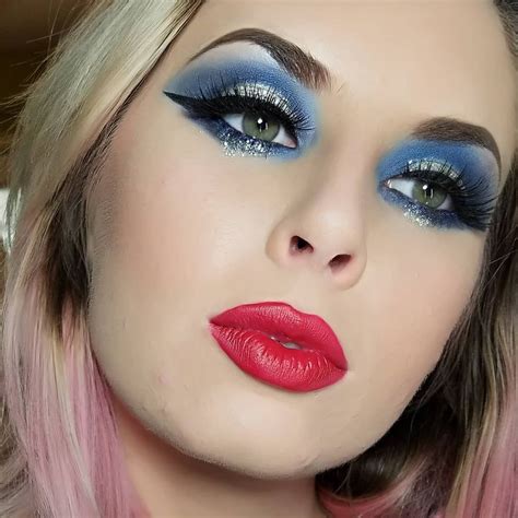blue and silver eye makeup