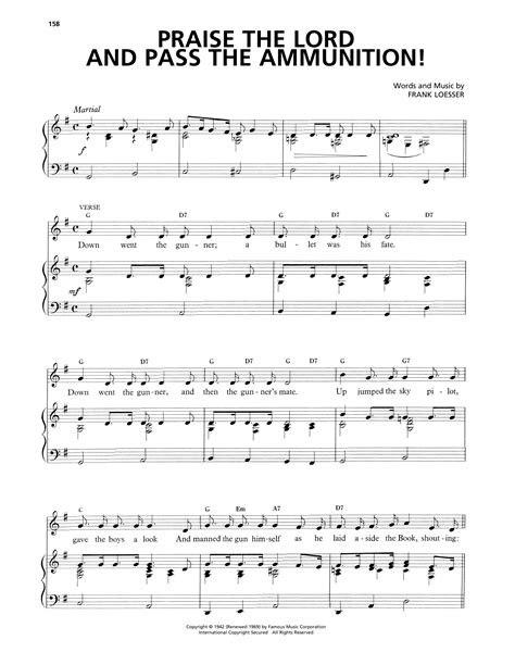 Download PDF: Praise The Lord And Pass The Ammunition! Sheet Music by ...