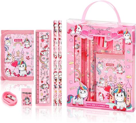 JIANTA Unicorn Stationery Set, School Stationery Set Include 2 Pencils ...