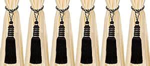 Buy Kuber Industries Polyester 6 Pieces Curtain Tie Back Tassel Set ...