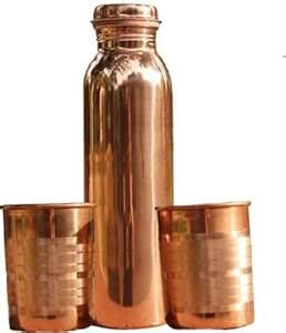 Shakuntala Vintage 100% copper Water Bottle with 2 Glass combo for good ...