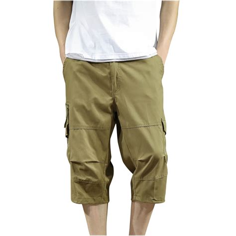 zbxnLI Men's Cargo Capri Pants for Mens Big and Tall Capris Baggy Crop ...