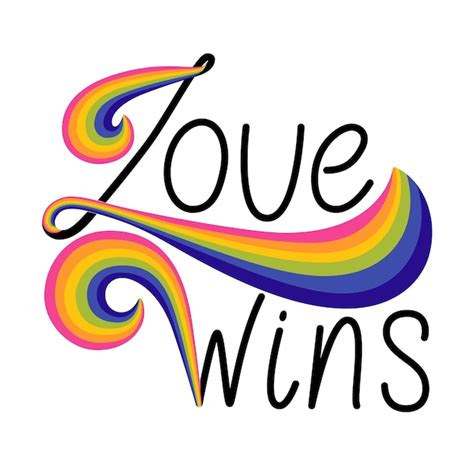 Love wins with rainbow vector illustration pride month card lgbtq ...