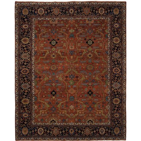 Black and Brown Persian Design Wool Area Rug – Bisha Rugs