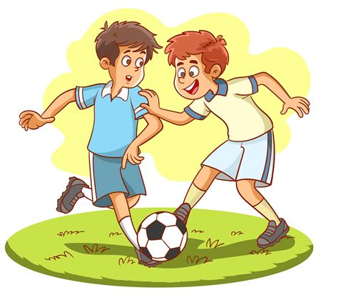 Child Playing Soccer Cartoon