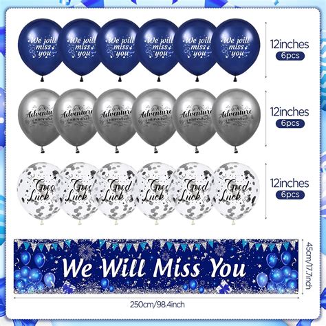 Buy Blue We Will Miss You Party Decorations Navy Blue Silver We Will ...