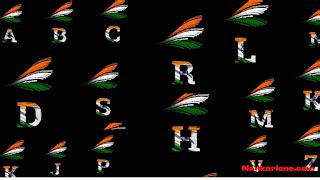 3D Indian Flag Letter Photo Frame : Indian Flag Alphabet Letters