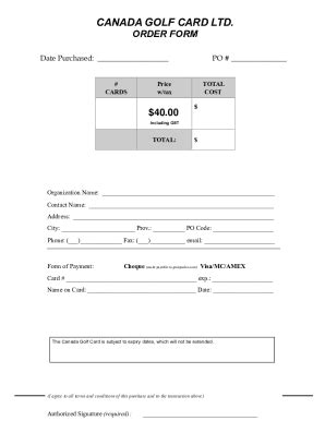 Fillable Online 12+ Golf Scorecard Templates - PDF, Word, Excel Free ...