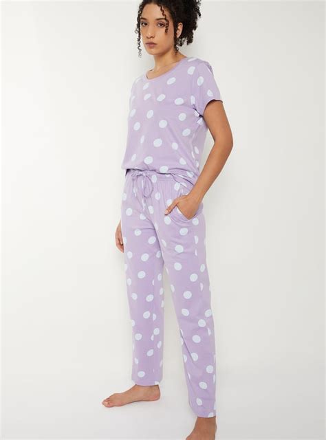 Buy Women Polka Dot Printed PJ Set Online at just Rs. 899.0 ...