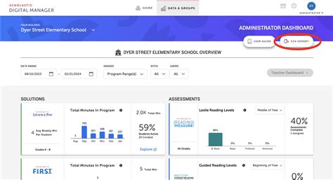 Dashboard CSV Export Tool – Scholastic Digital Manager