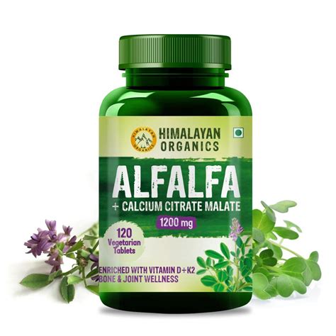 Himalayan Organics Alfalfa Calcium Citrate Malate 1200Mg Enriched With ...