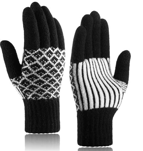 Achiou Womens Winter Gloves for Cold Weather, Touchscreen Warm Texting ...
