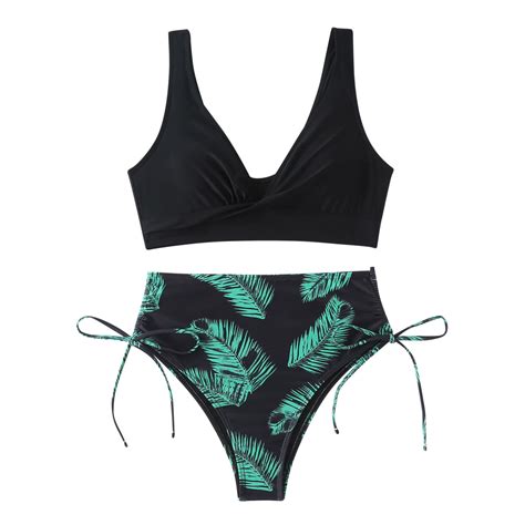 Zuesphe Womens Swimsuits Tummy Control 2 Piece Cheeky Bikini Sets for ...