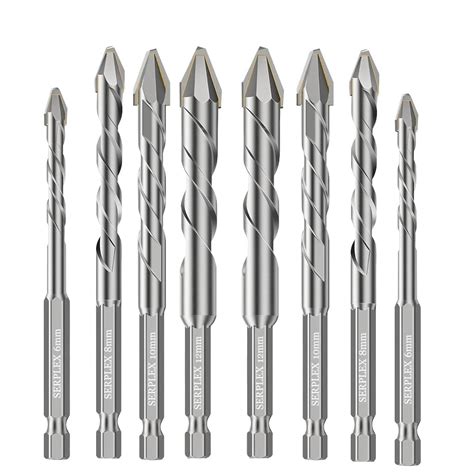 Serplex® 8Pcs Cemented Carbide Drill Bits Set 6mm 8mm 10mm 12mm Masonry ...