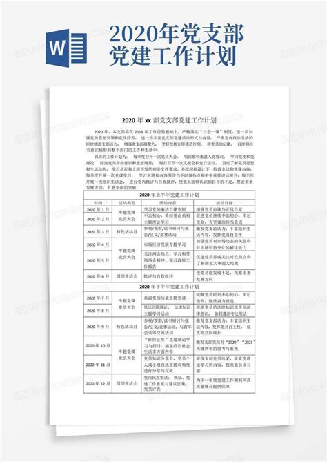 2020年党支部党建工作清单汇编2020