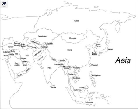 Image result for Asia Map Printable