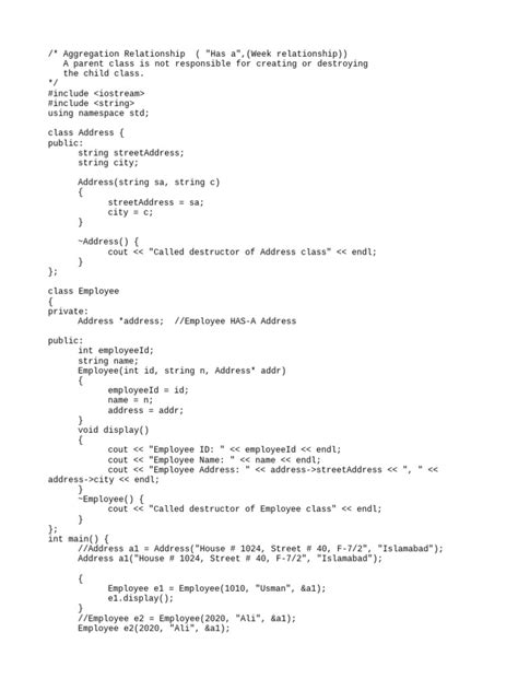 Image result for Aggregation Relationship in Python Code Example