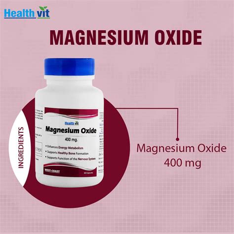 Buy HEALTHVIT HIGH ABSORPTION MAGNESIUM OXIDE 400 MG - 60 CAPSULES ...
